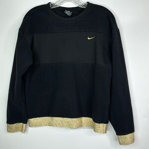 Nike Crewneck Black Gold Therma Icon Sweatshirt Size XS